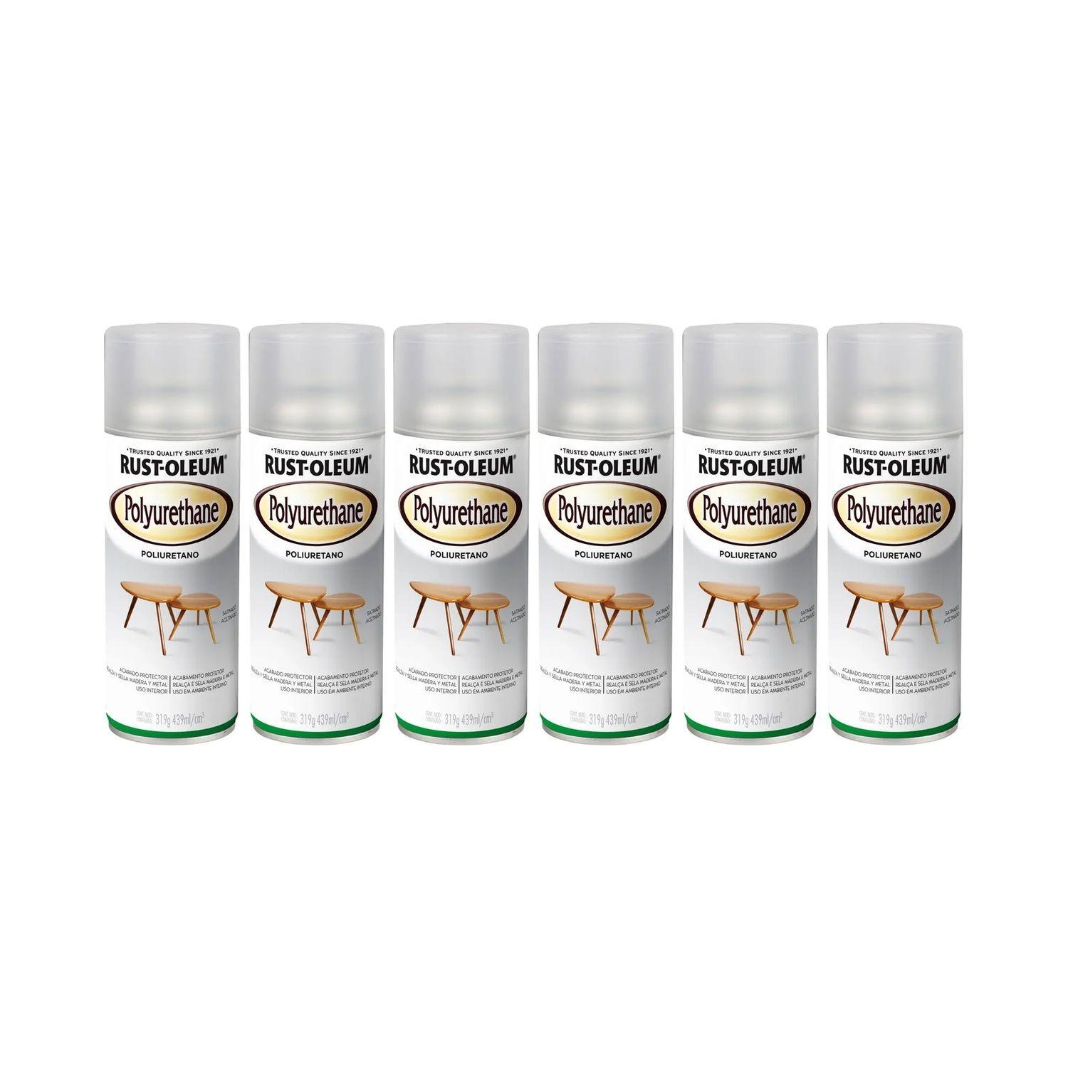 Pack 6 Unid. Pinturas en Spray Poliuretano Transparente Satinado 312 g 700171-0