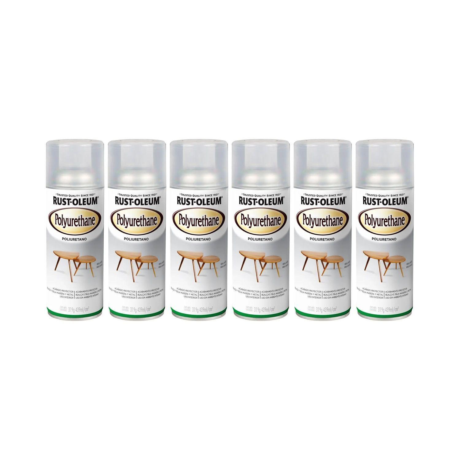 Pack 6 Unid. Pintura en Spray Poliuretano Transparente Brillante 312 g 700169-0