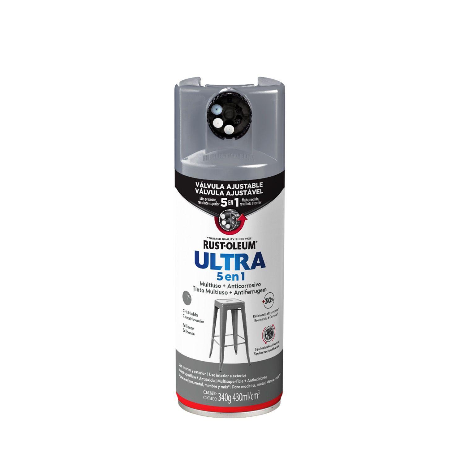 Pack 6 Unid. Pinturas en Spray Ultra 5 en 1 Multisuperficie Anticorrosiva Gris Niebla Brillante 340 g 700005-1