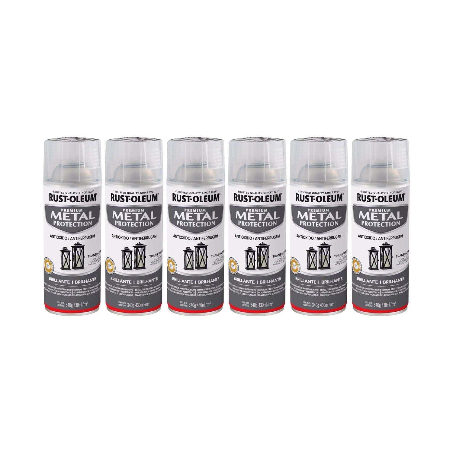 6 Pack Pintura en Spray Metal Protection Transparente Brillante 340 g 700200-0
