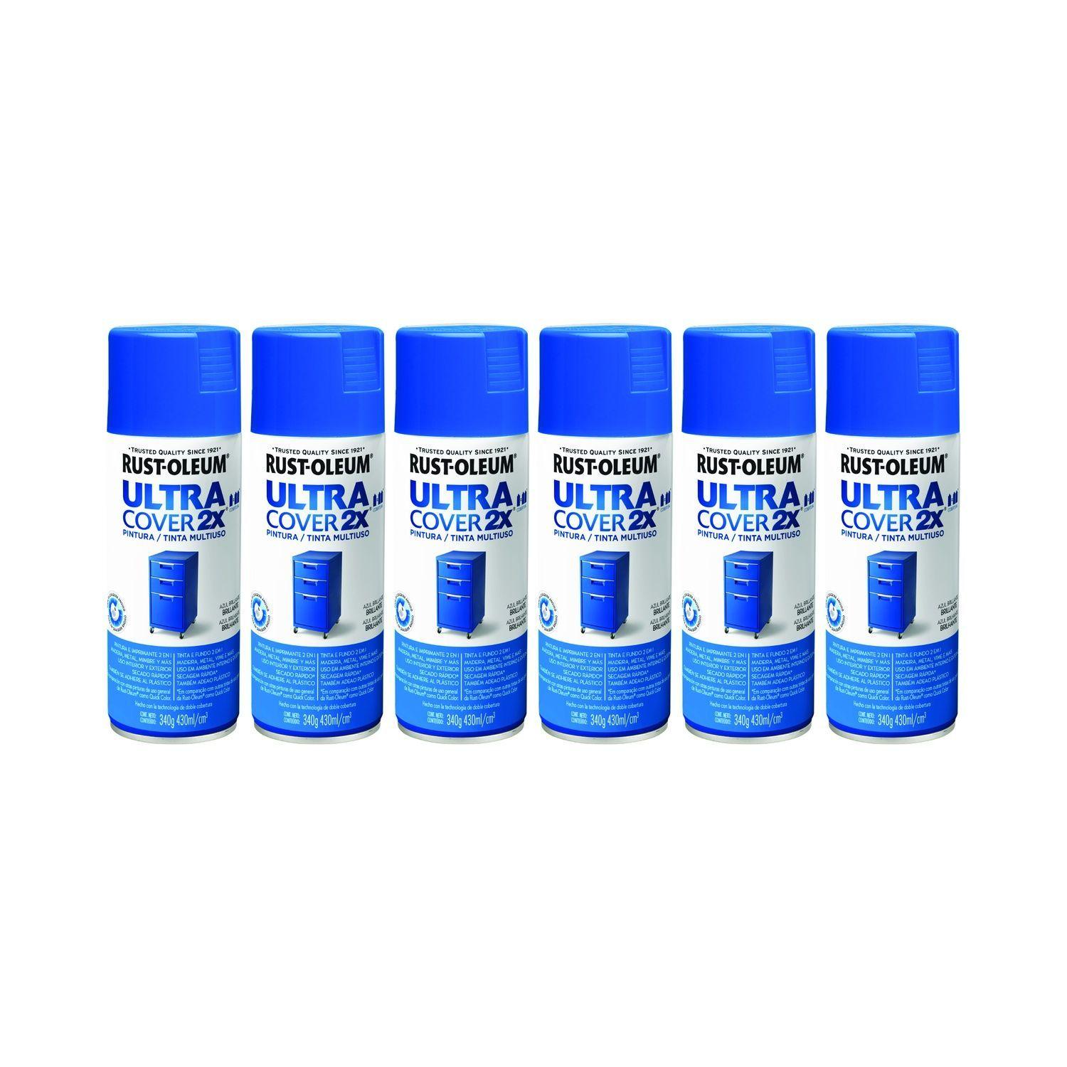 Pack 6 Unid. Pinturas en Spray Ultra Cover 2X Multiuso Azul Brillante 340 g 700061-0