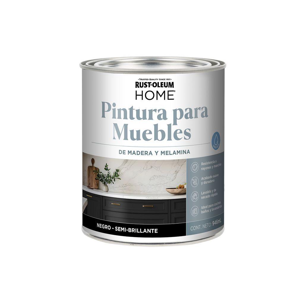 Pintura para Muebles Negro Semi Brillante 946 ml-0