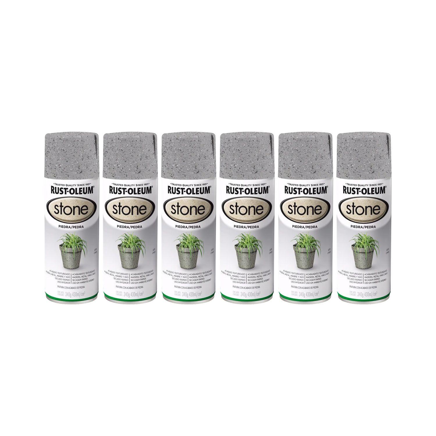 6 Pack Pintura en Spray Acabado Piedra Gris Texturado 340 g 700135-0