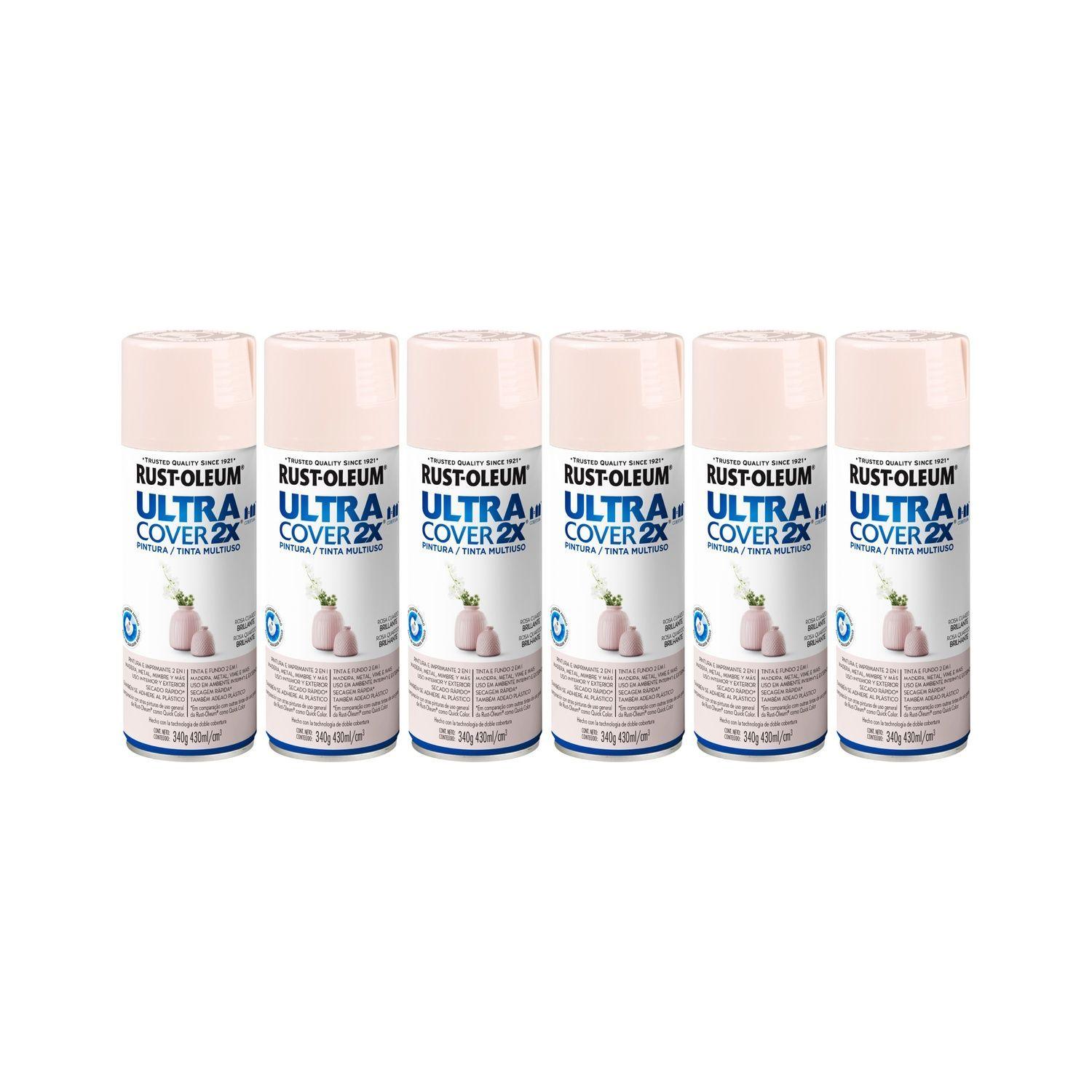 Pack 6 Unid. Pintura en Spray Ultra Cover 2X Multiuso Rosa Cuarzo Brillante 340 g 700266-0