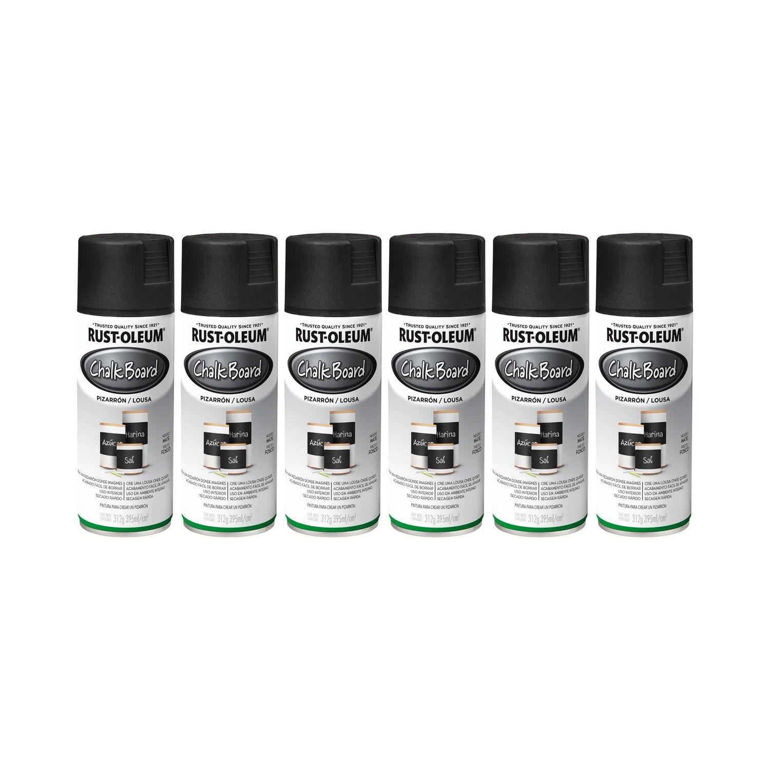 6 Pack Pinturas en Spray Specialty ChalkBoard Pizarrón Negro Mate 312 g 700155-0