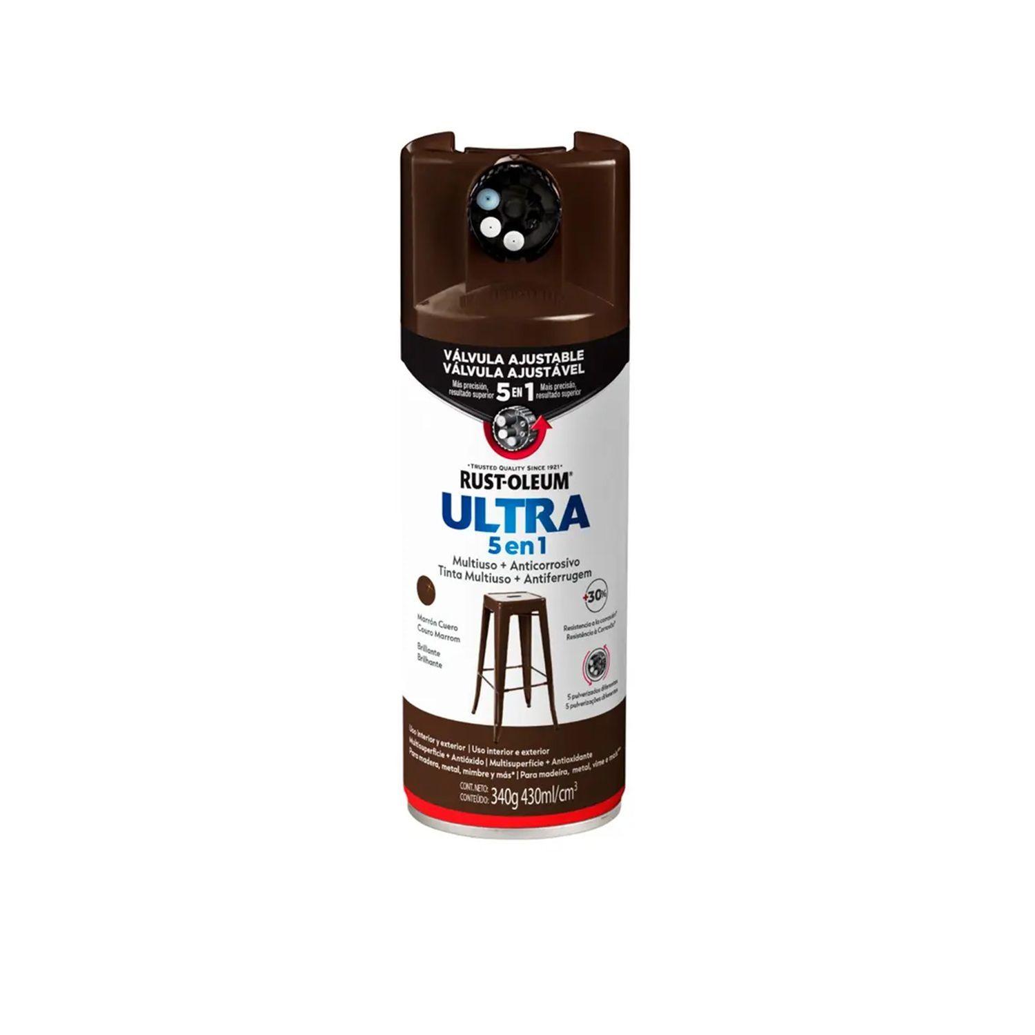 Pack 6 Unid. Pinturas en Spray Ultra 5 en 1 Multisuperficie Anticorrosiva Marrón Cuero Brillante 340 g 700008-1
