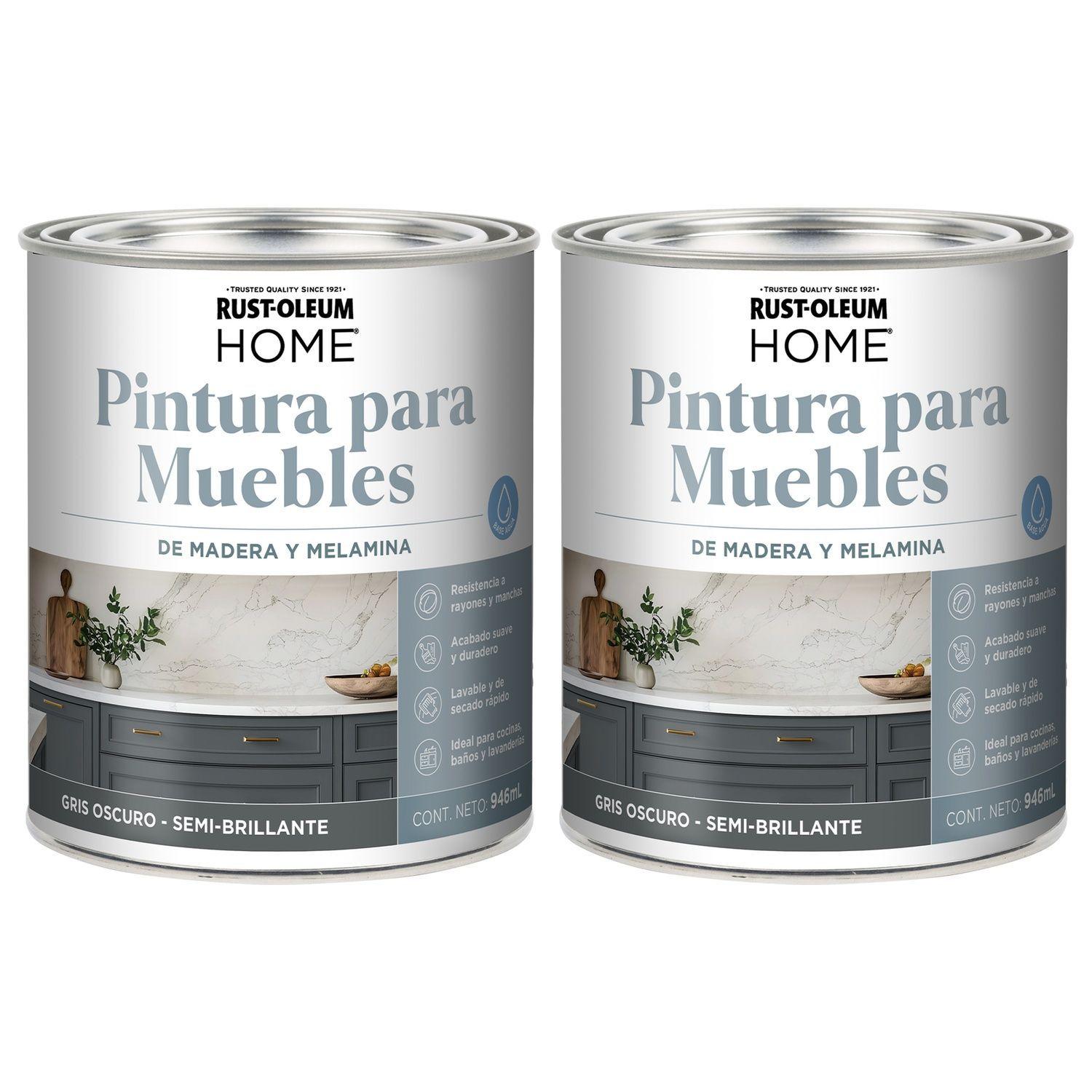 Pack 2 Unid. Pinturas para Muebles Gris Oscuro Semi Brillante 946 ml 700275-0