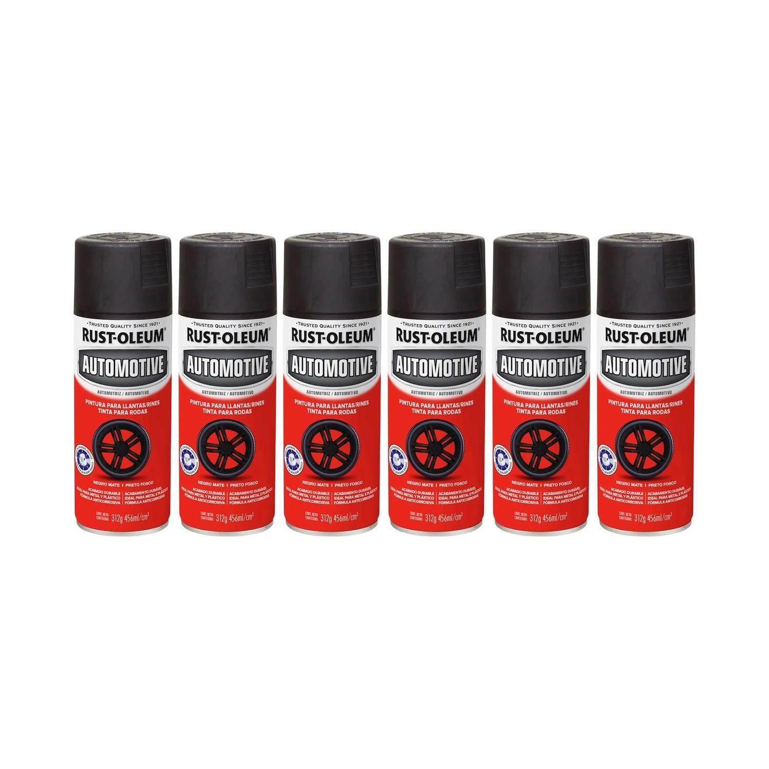Pack 6 Unid. Pintura en Spray Automotive para Llantas/Rines Negro Mate 312 g 700238-0