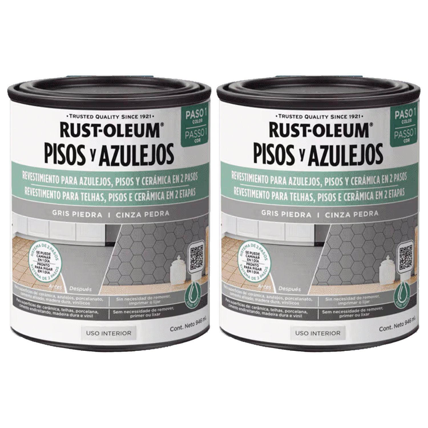 2 Pack  Protector para Pisos y Azulejos Base Gris Piedra 946 ml 700027-0