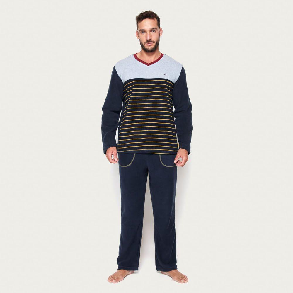 Pijama Hombre Largo Micropolar Palmers 8233AAZU-0