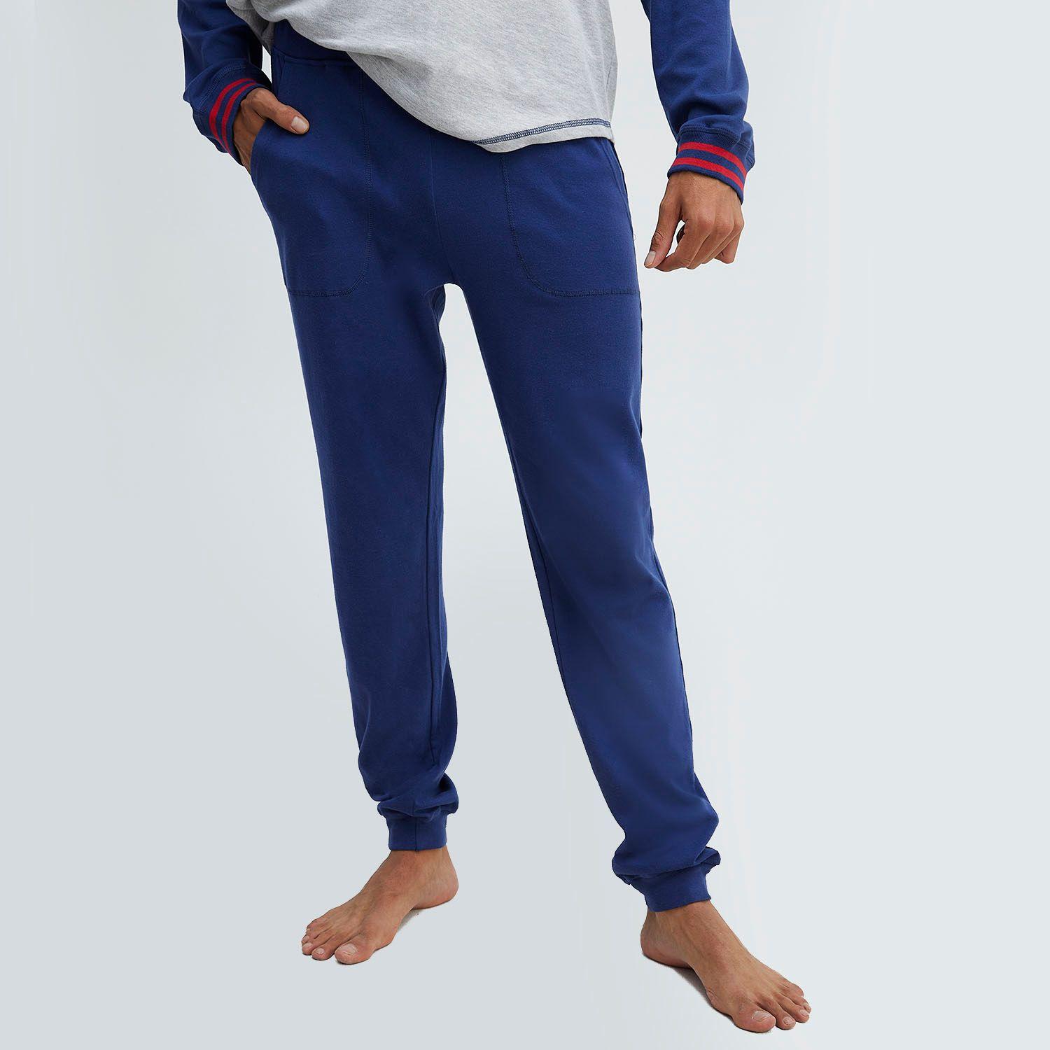 Pijama Hombre Largo Algodón Interlock Palmers 82229AZU-1