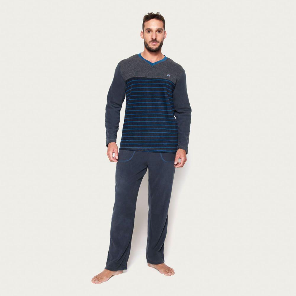 Pijama Hombre Largo Micropolar Palmers 8233BGRO-0