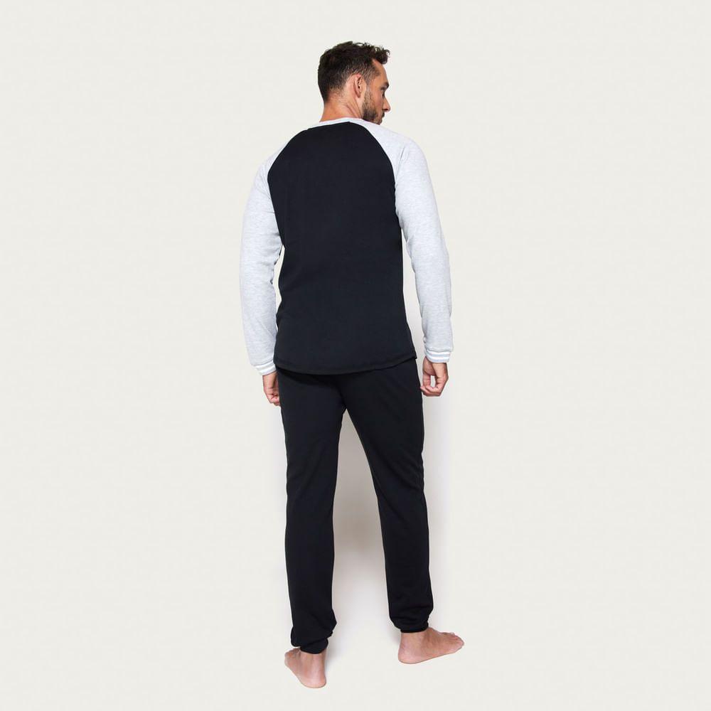 Pijama Largo Algodón 8239bneg Hombre Palmers-1