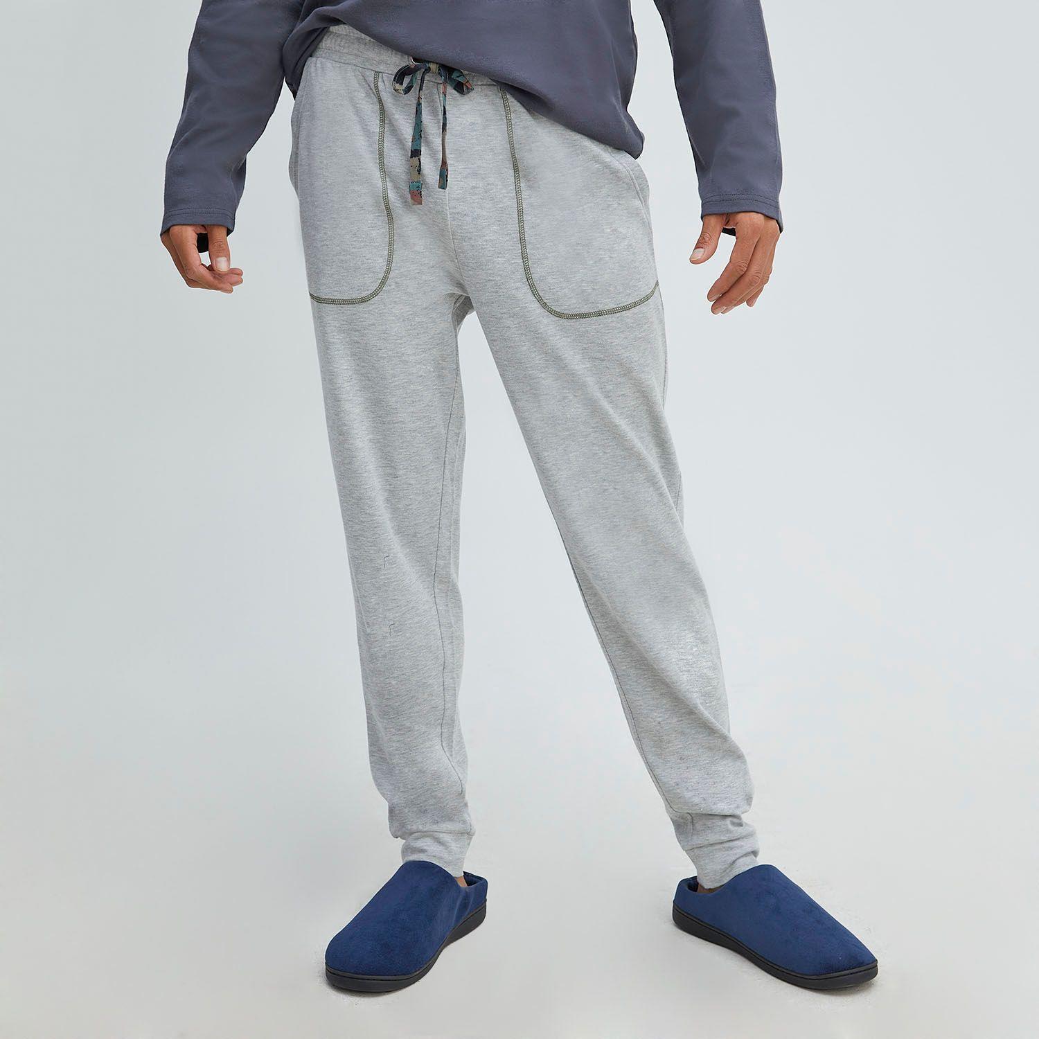 Pijama Hombre Largo Algodón Interlock Palmers 8J221GRI-1