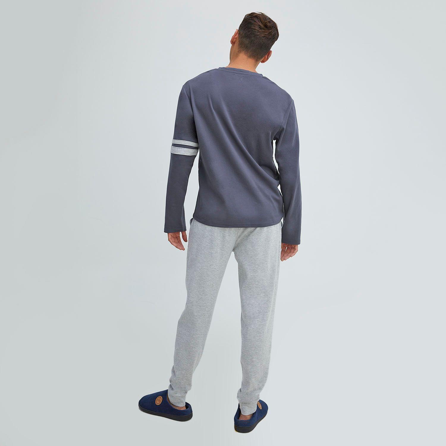 Pijama Hombre Largo Algodón Interlock Palmers 8J221GRI-3