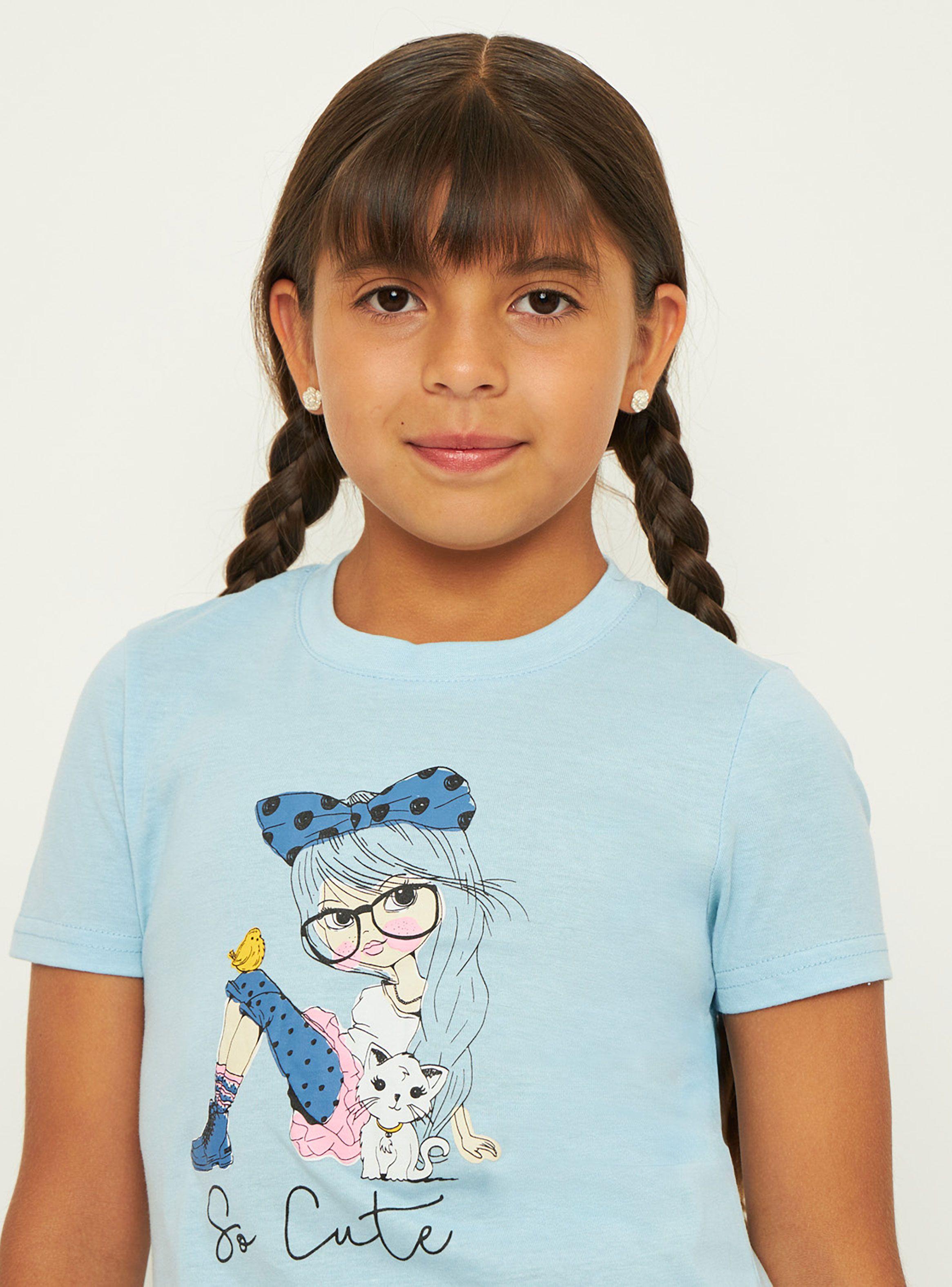 Pijama Corto Girls Celeste 66224-2