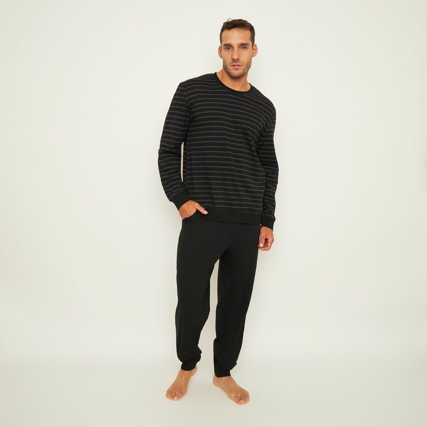 Pijama Hombre Largo Algodón Interlock Palmers 8248CNEG-0