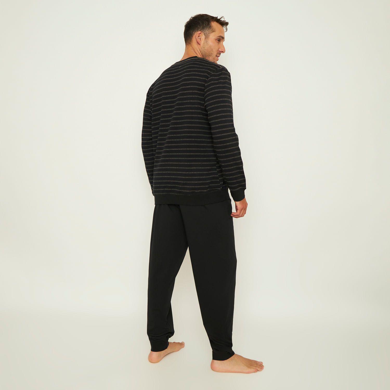 Pijama Hombre Largo Algodón Interlock Palmers 8248CNEG-2