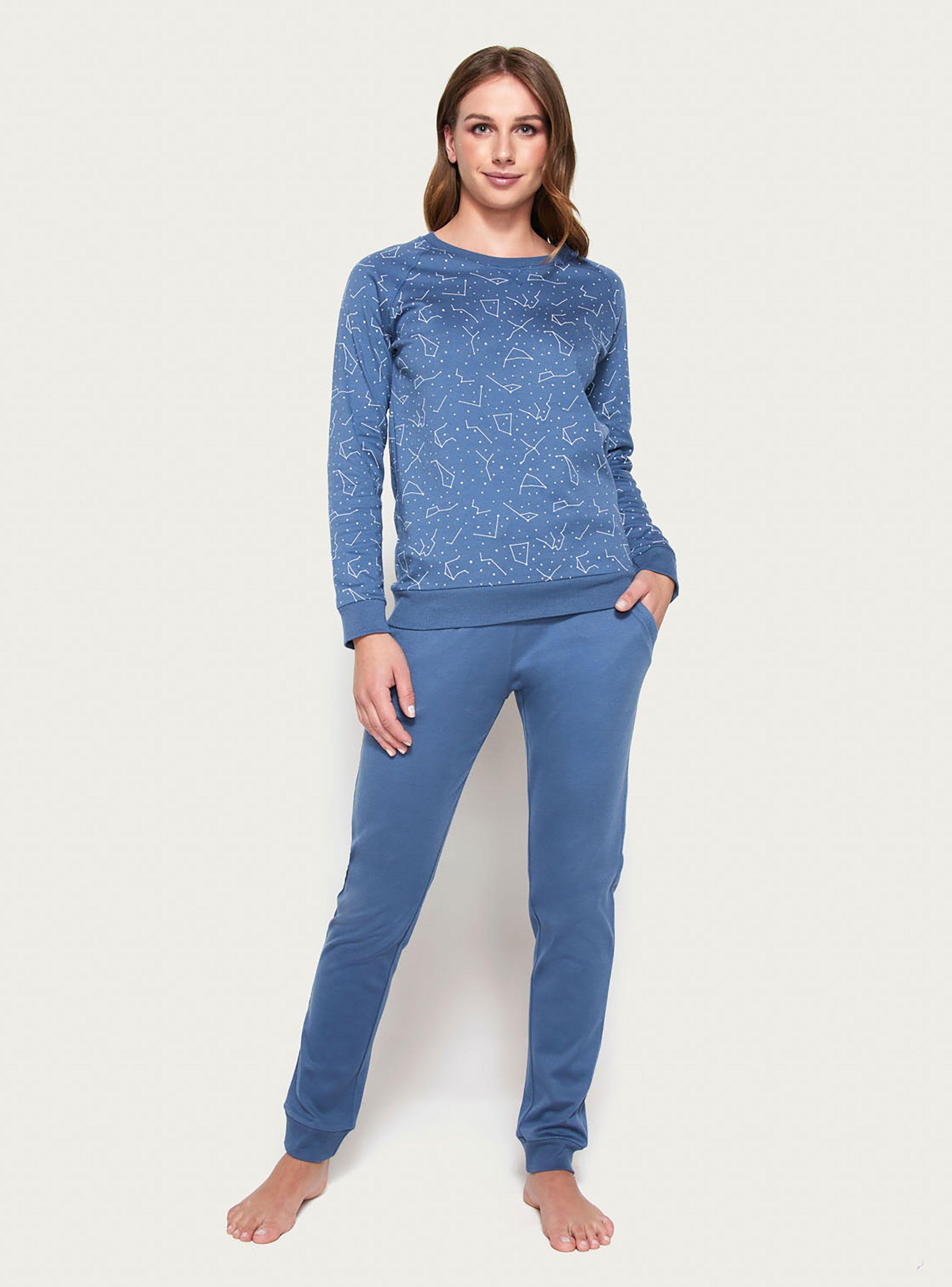 Pijama Mujer Largo Algodón Interlock Palmers 6029AAZU-0