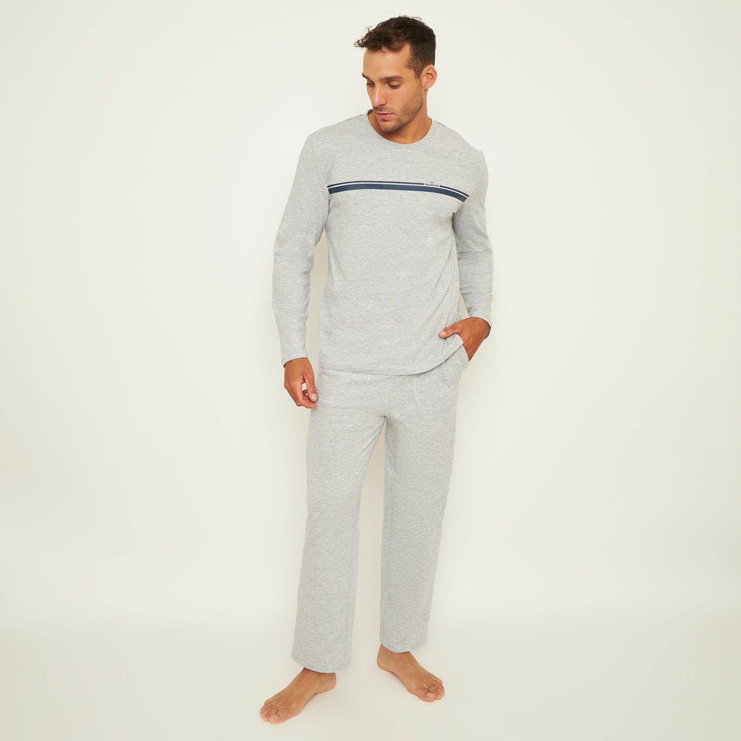 Pijama Hombre Largo Algodón Jersey Palmers 8242BGRI-0