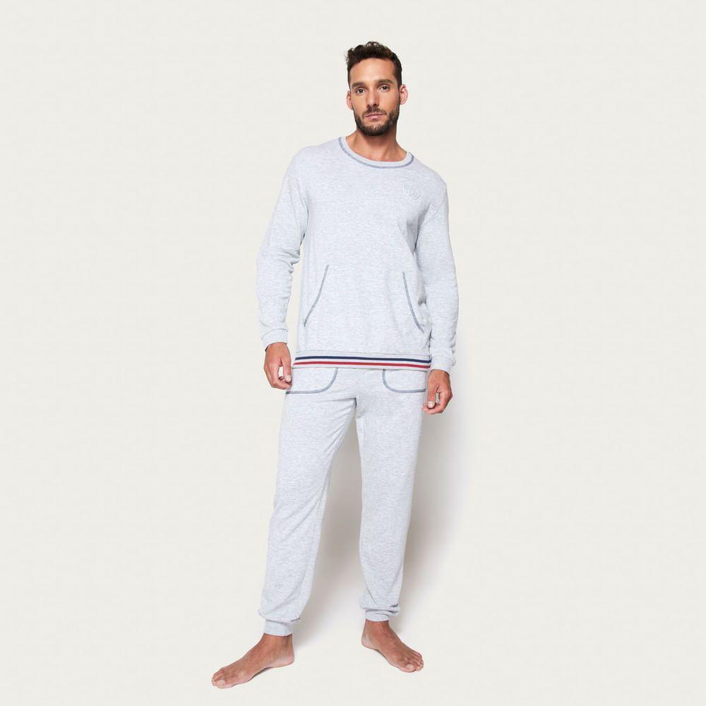 Pijama Hombre Largo Algodón French Palmers 8238AGRI-0