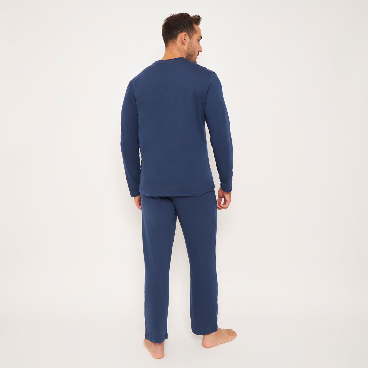Pijama Hombre Largo Algodón Jersey Palmers 8242AAZU-2