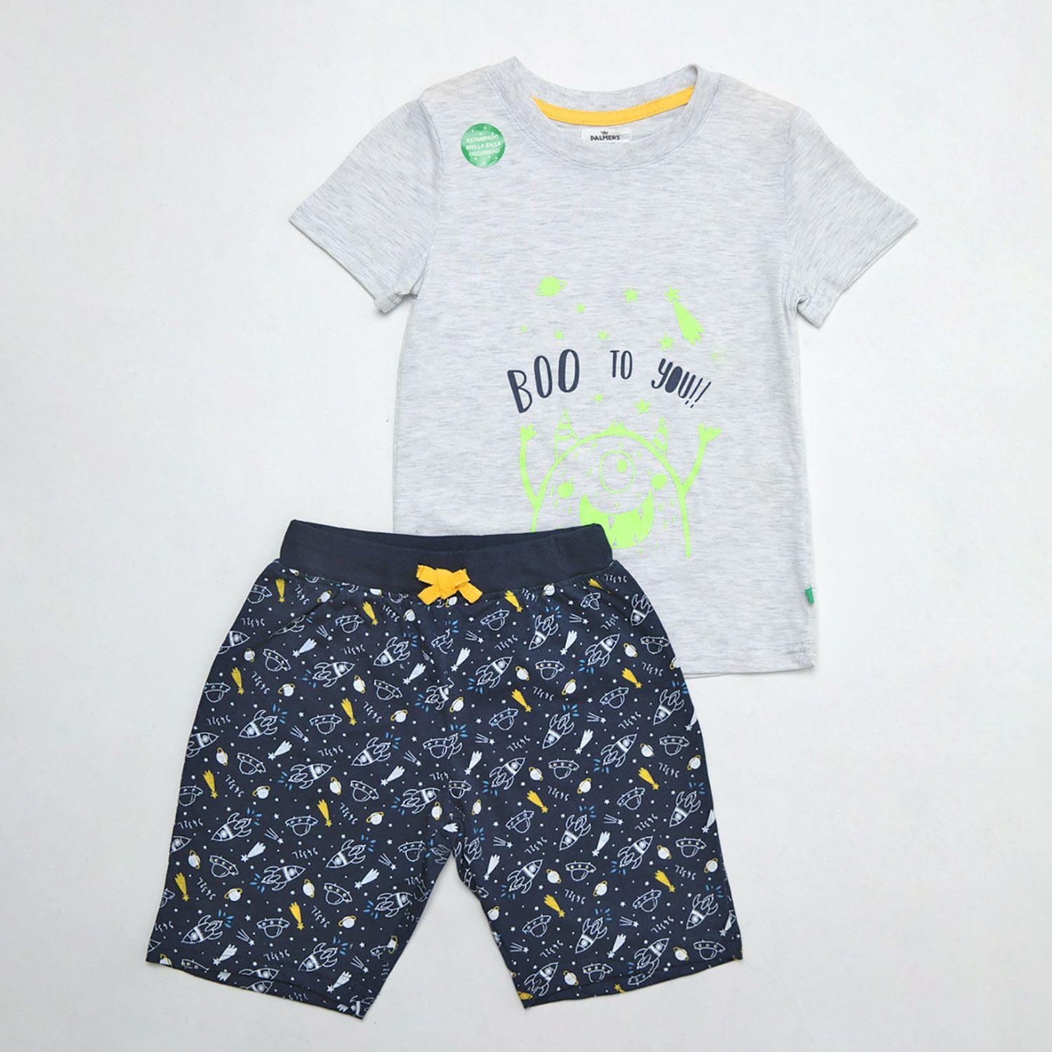 Pijama Niño Corto Algodón Palmers 86213GRI-0