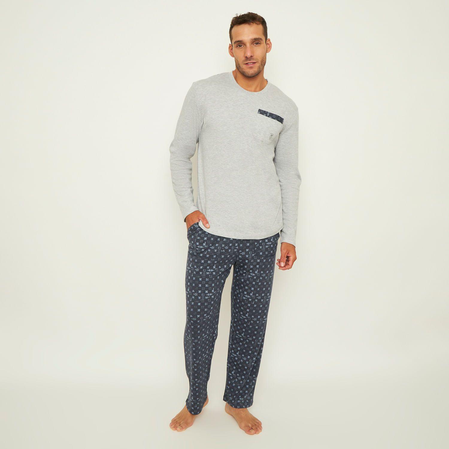 Pijama Hombre Largo Algodón Interlock Palmers 8247AGRI-0