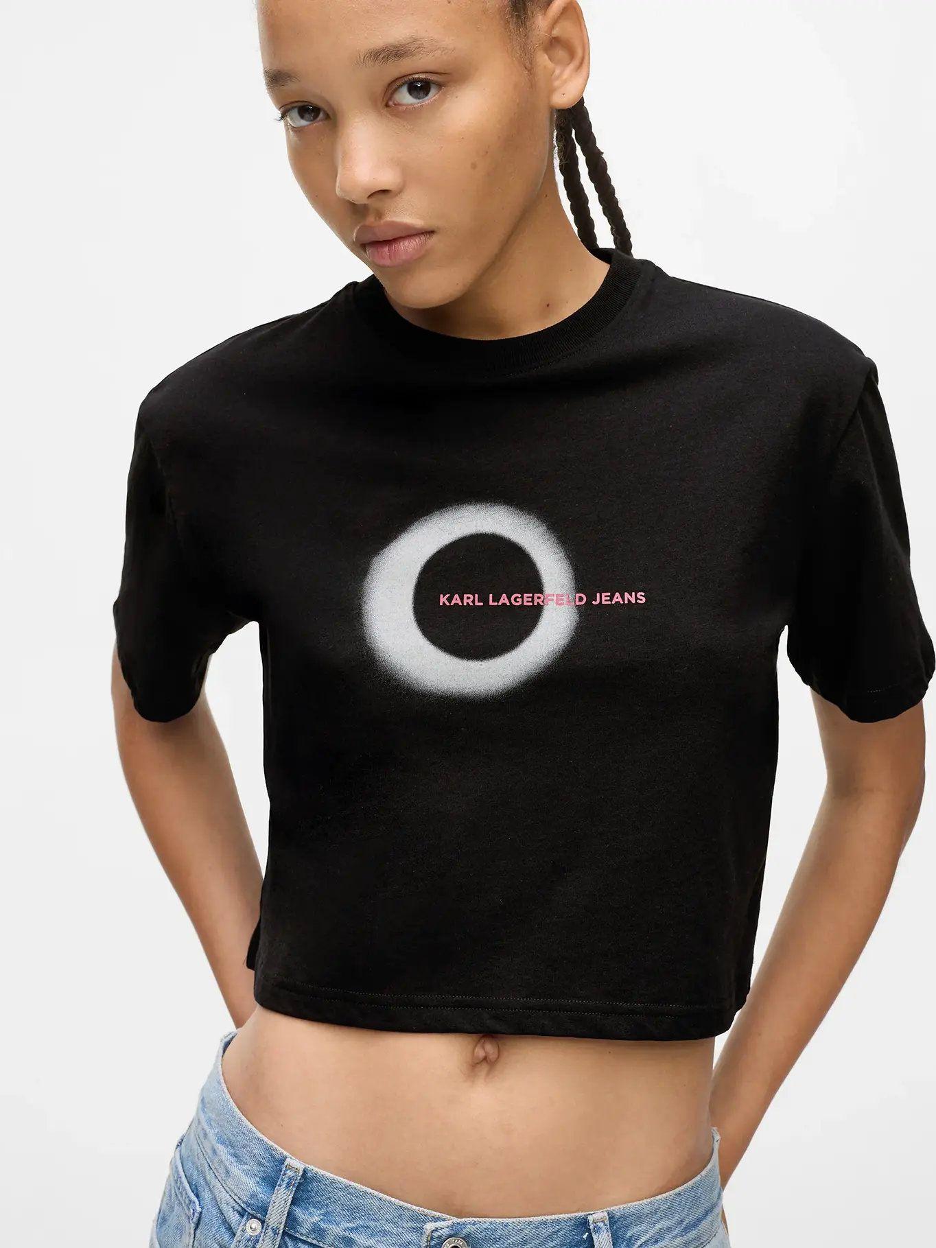 Polera boxy con gráfico eclipse Negro Karl Lagerfeld-3