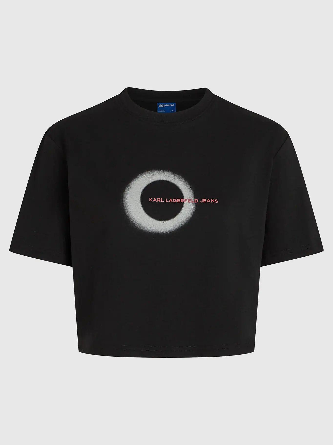 Polera boxy con gráfico eclipse Negro Karl Lagerfeld-4