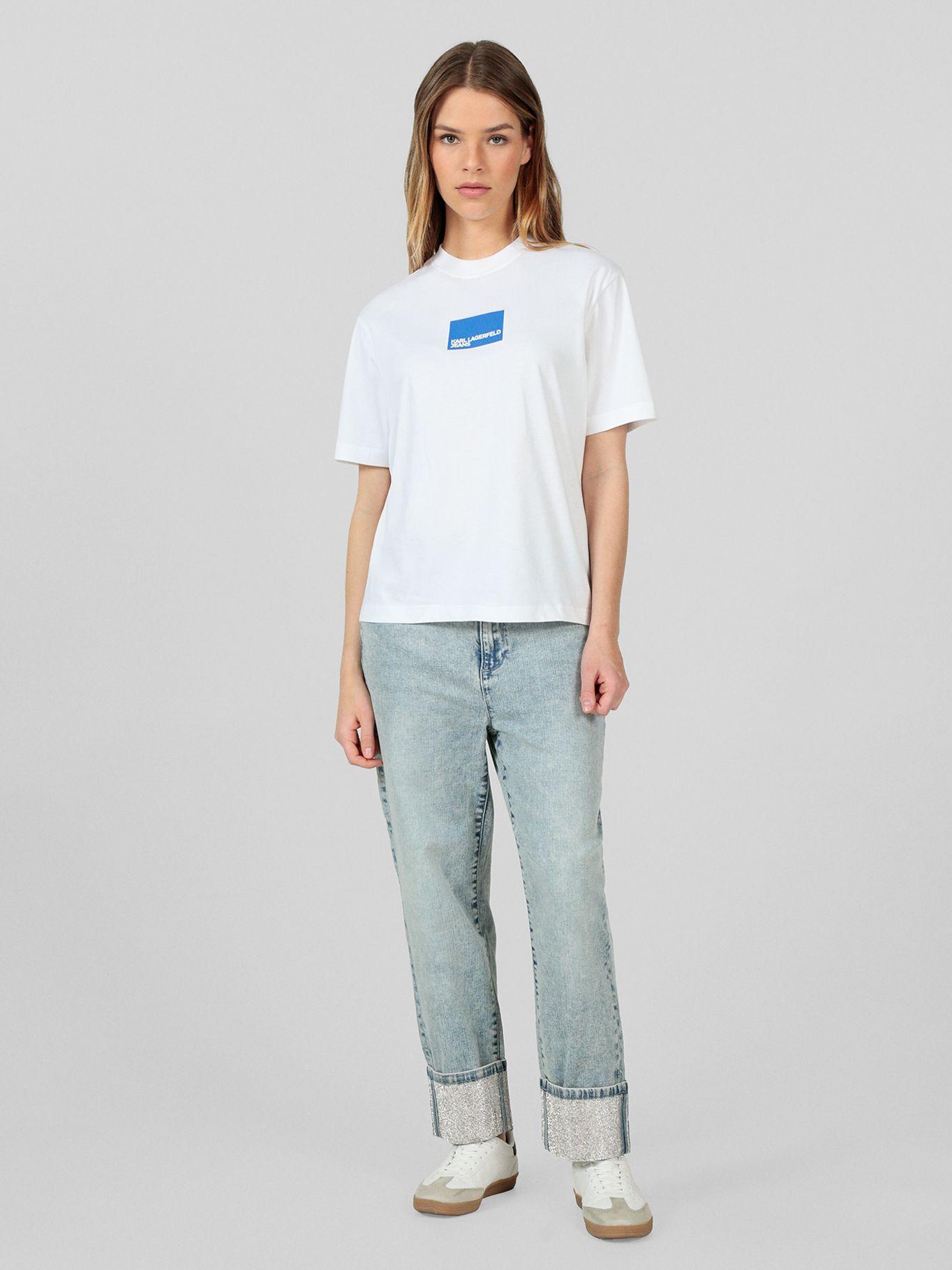 Polera regular con logo en caja Blanco Karl Lagerfeld-1