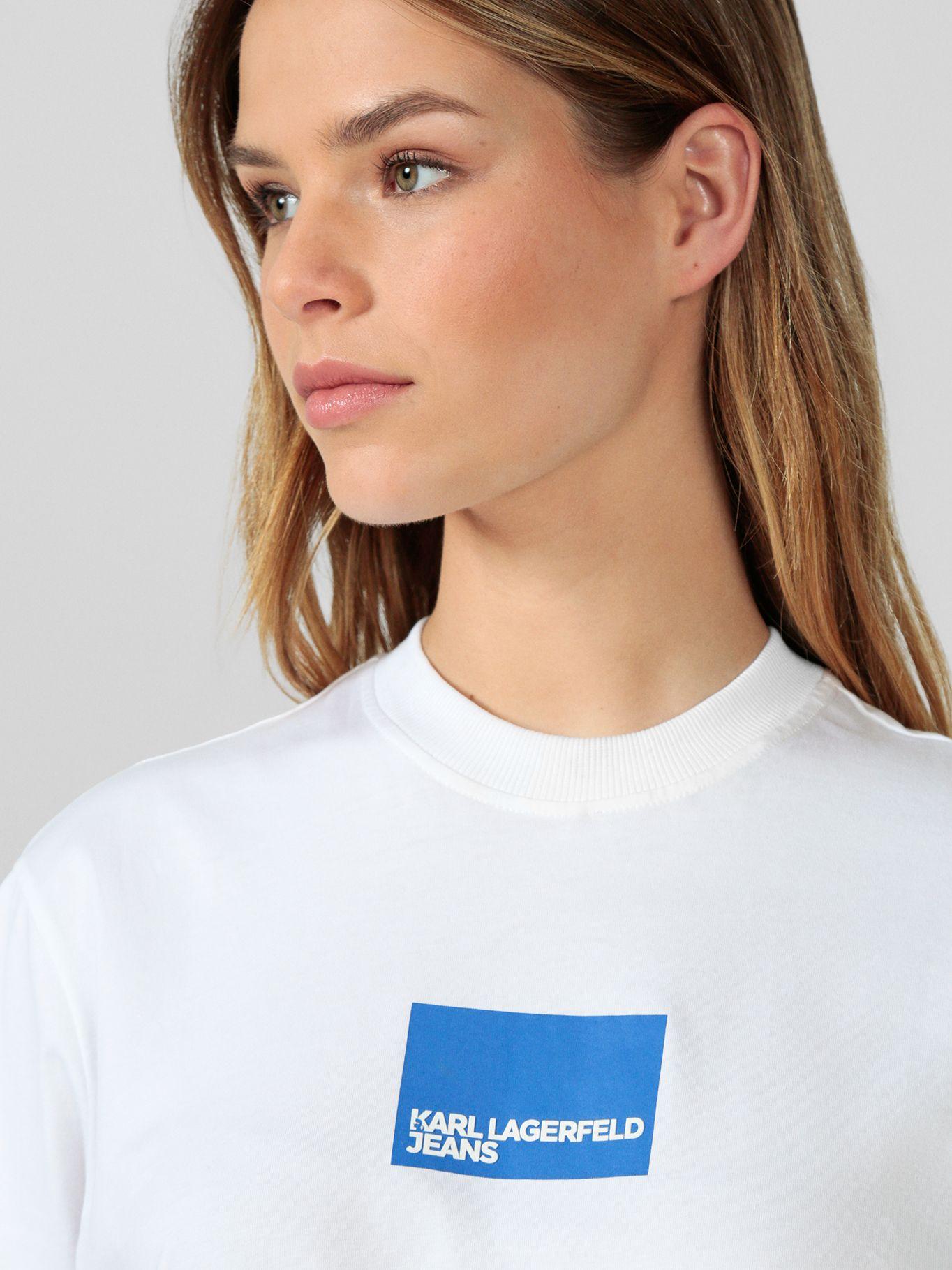 Polera regular con logo en caja Blanco Karl Lagerfeld-4