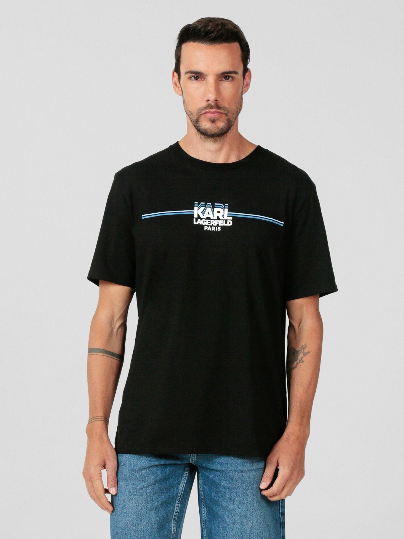 Polera con franjas estilo racing Negro Karl Lagerfeld-0
