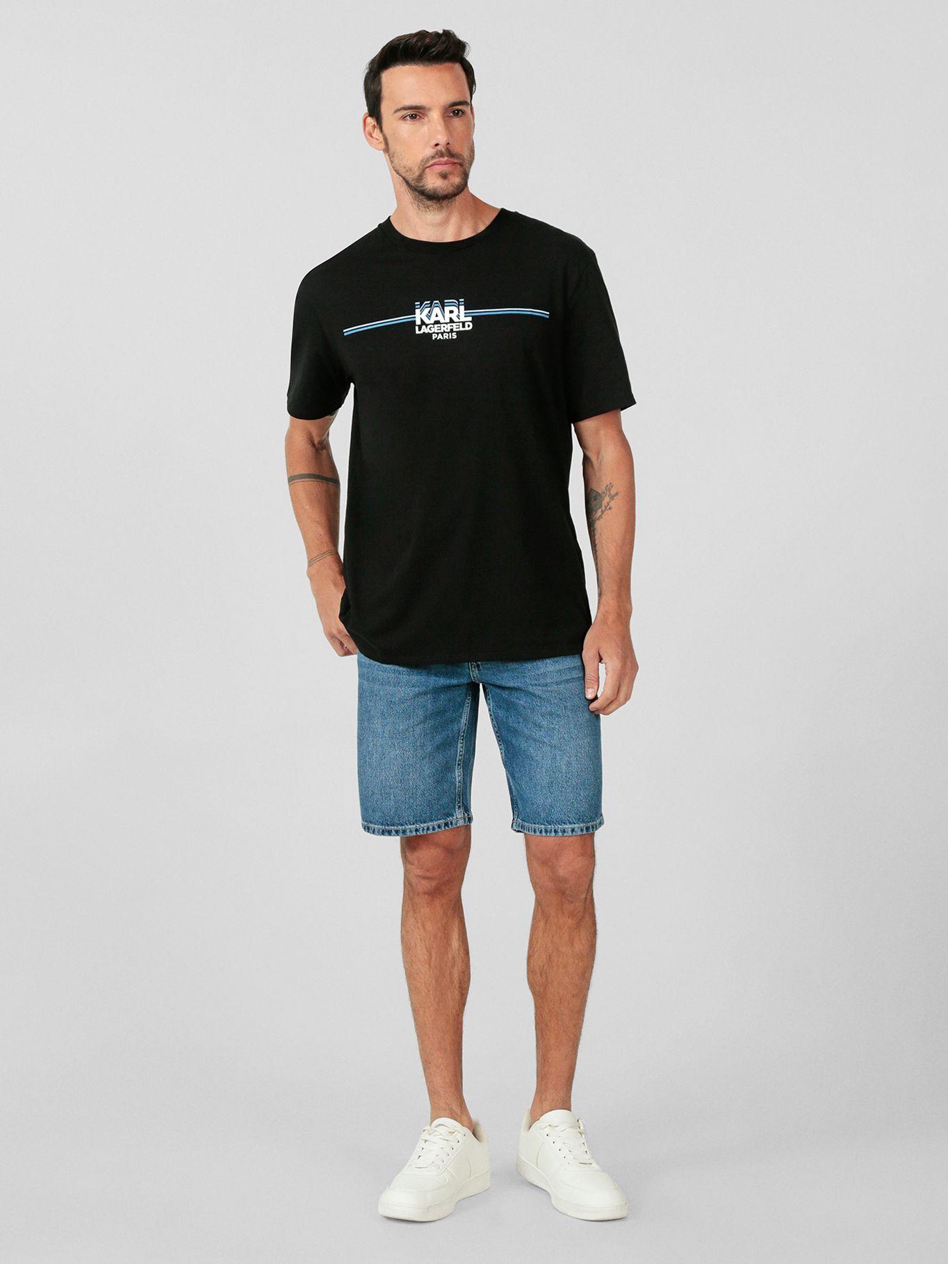 Polera con franjas estilo racing Negro Karl Lagerfeld-1