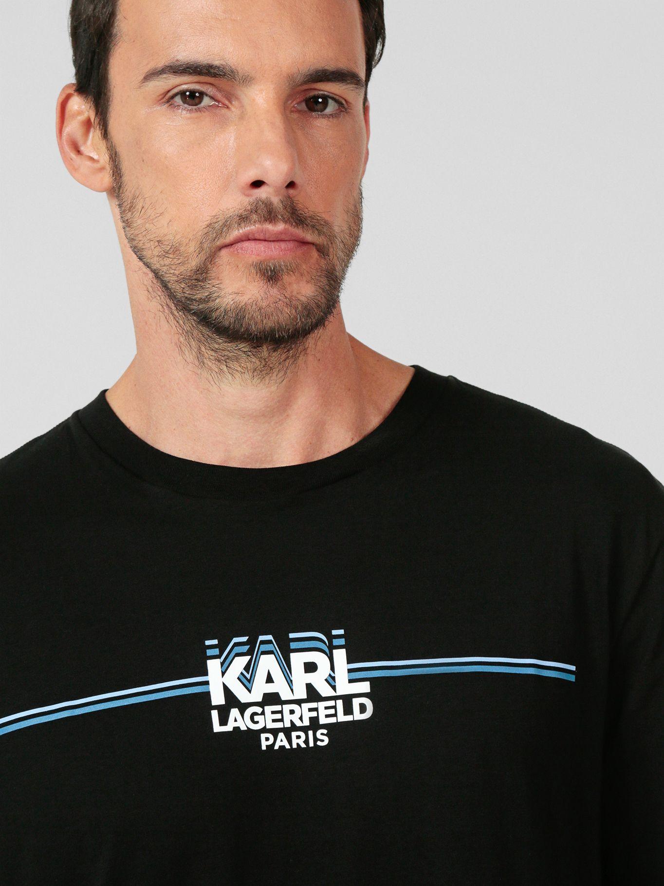 Polera con franjas estilo racing Negro Karl Lagerfeld-4