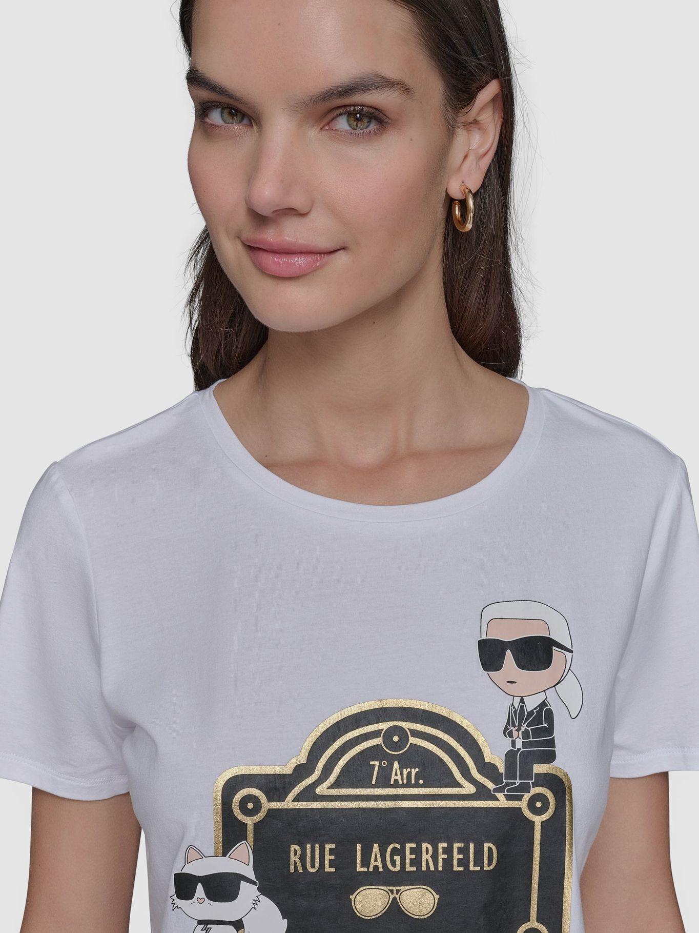 Polera estampado Rue Lagerfeld Blanco Karl Lagerfeld-3