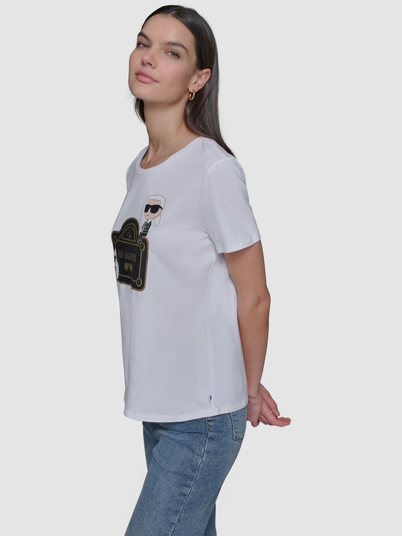 Polera estampado Rue Lagerfeld Blanco Karl Lagerfeld-4