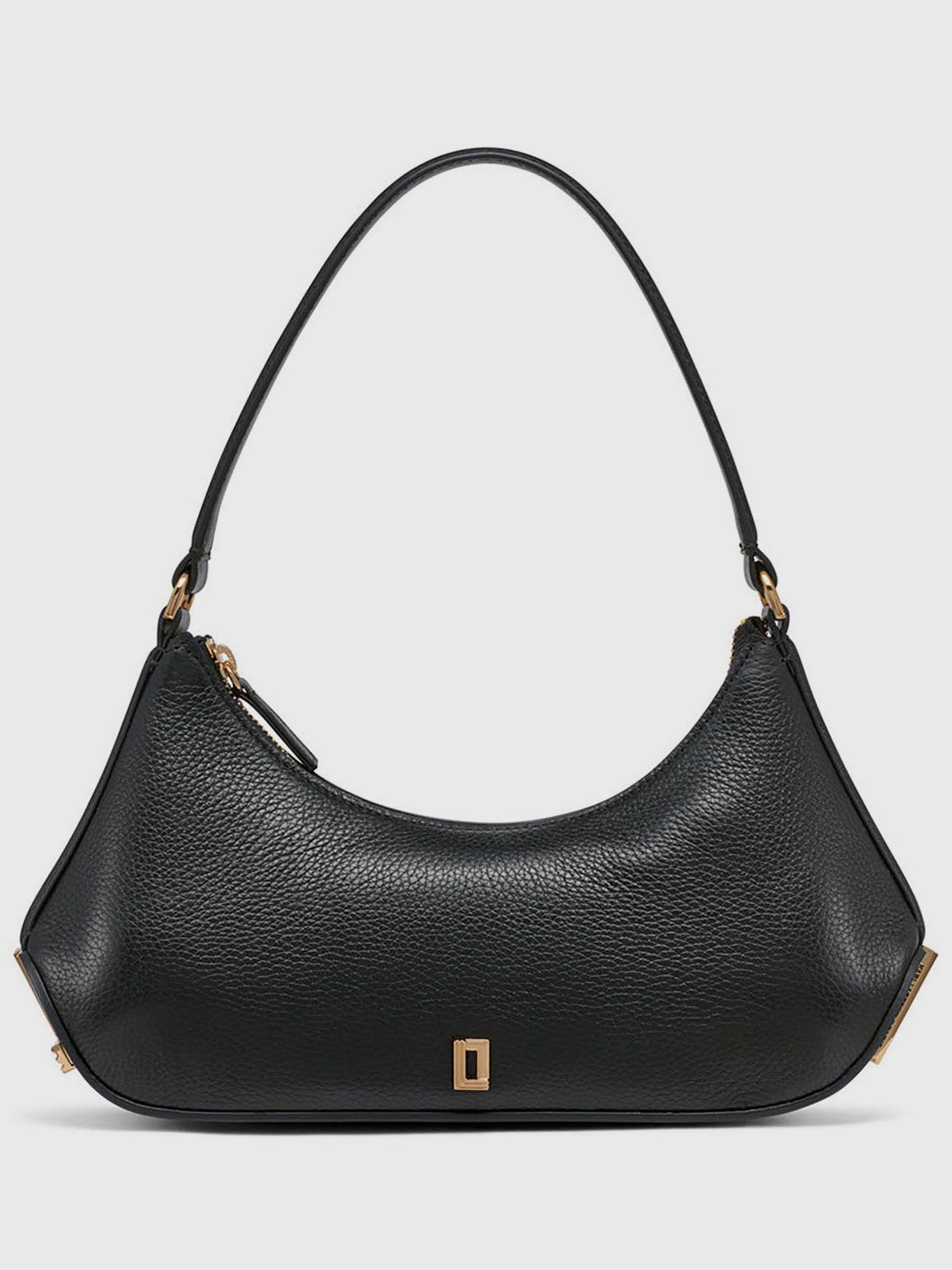 Cartera de hombro Arielle de cuero vacuno Negro Karl-0