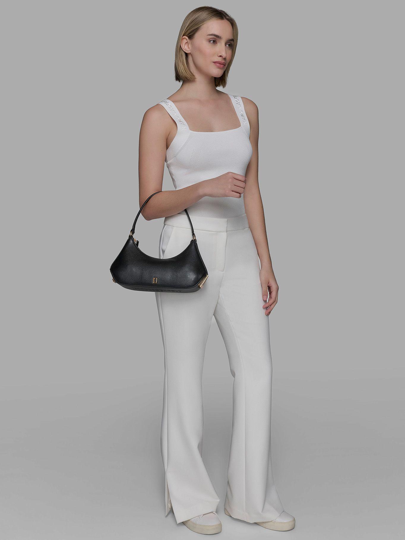 Cartera de hombro Arielle de cuero vacuno Negro Karl-5