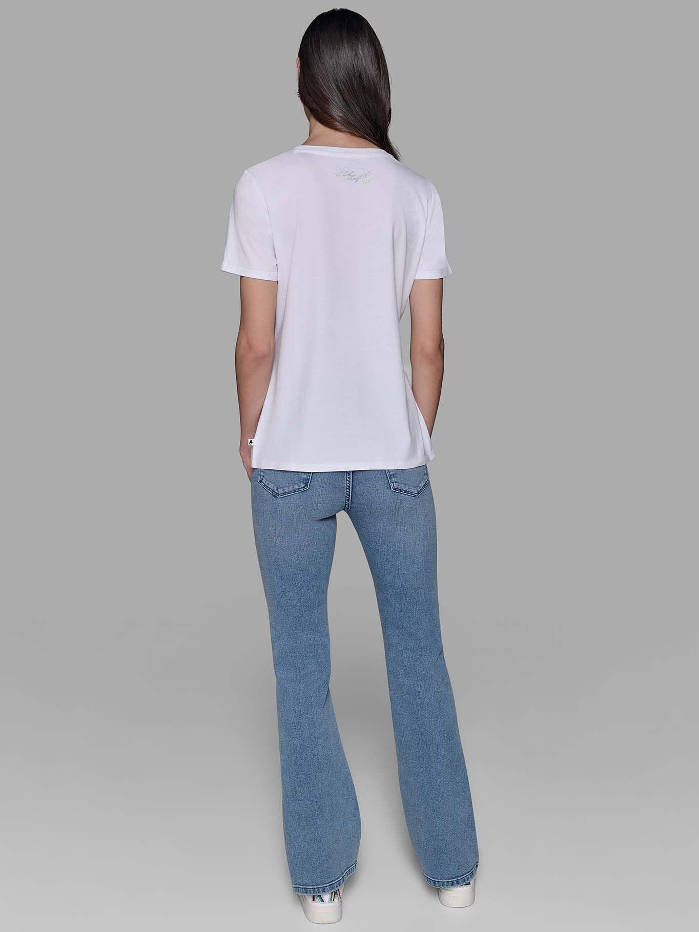 Polera de escena de parisina Blanco Karl Lagerfeld-2