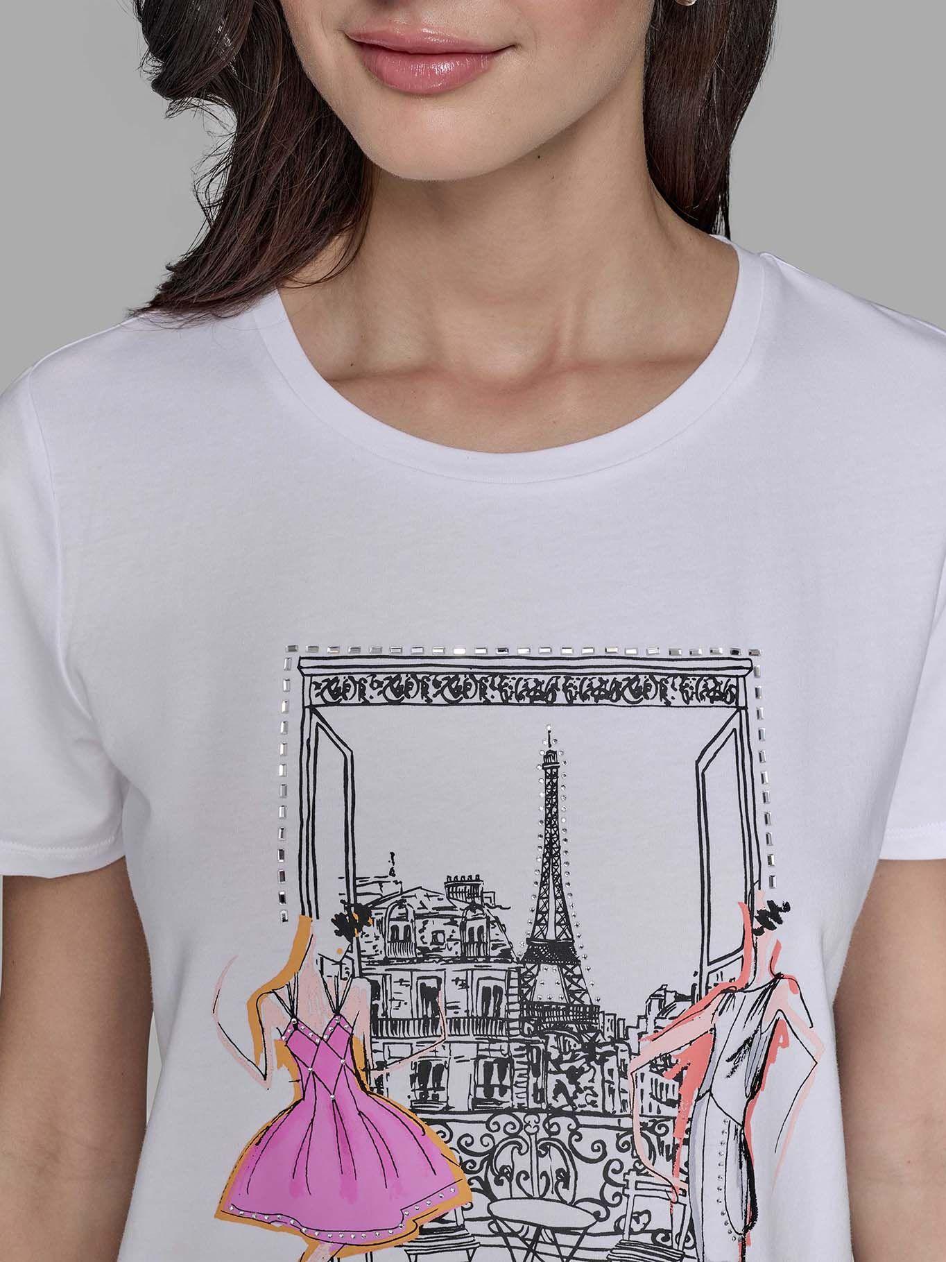 Polera de escena de parisina Blanco Karl Lagerfeld-4