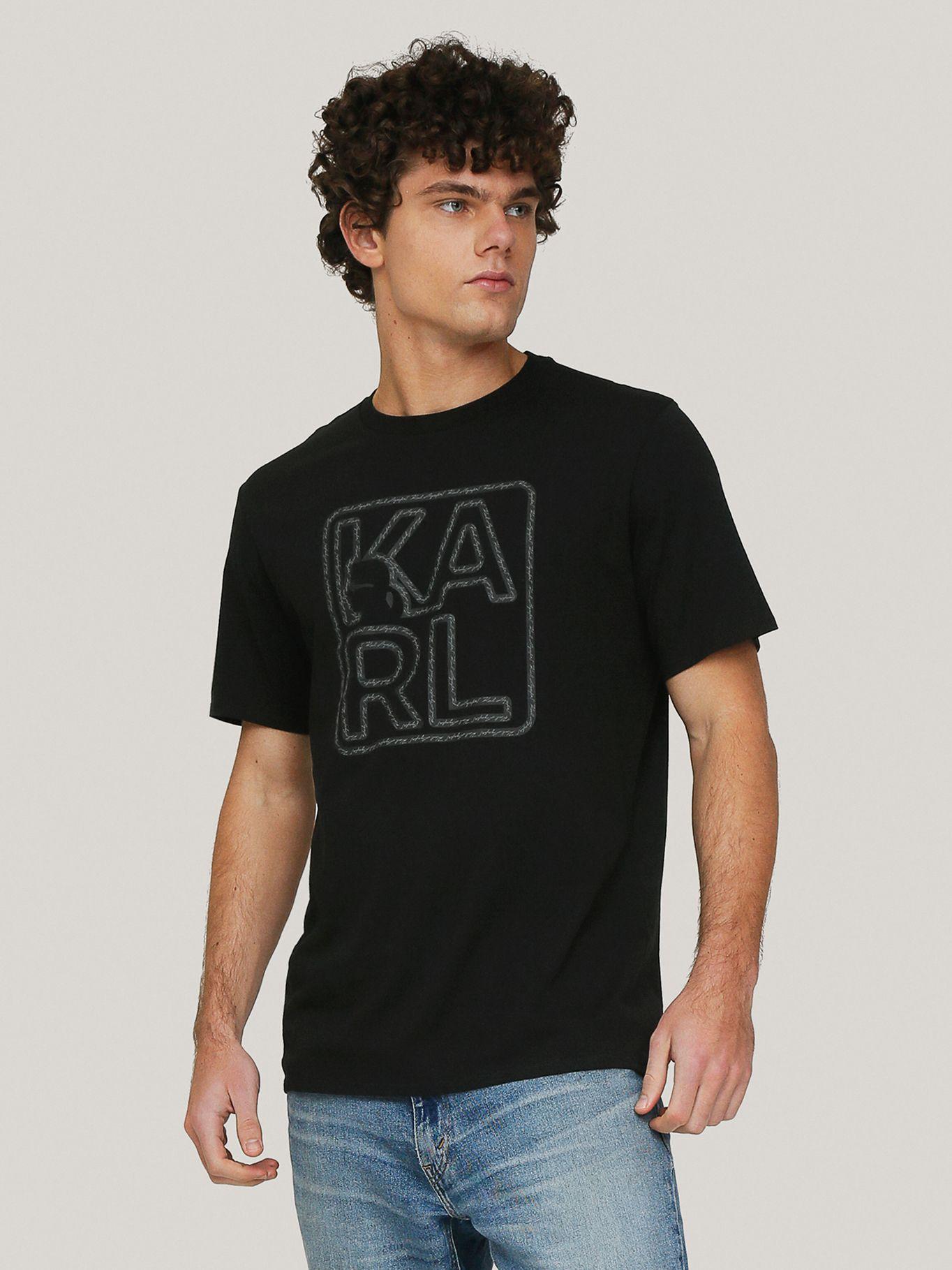 Polera gráfica con perfil Negra-0