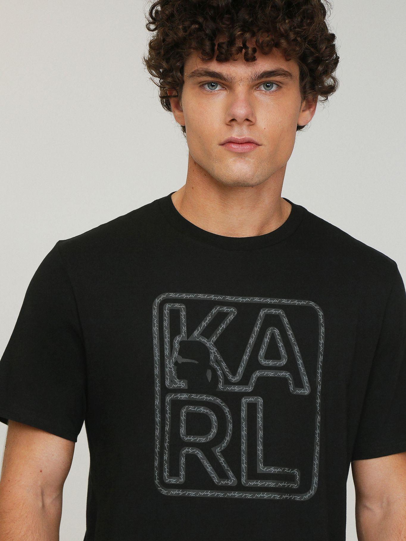 Polera gráfica con perfil Negra-4
