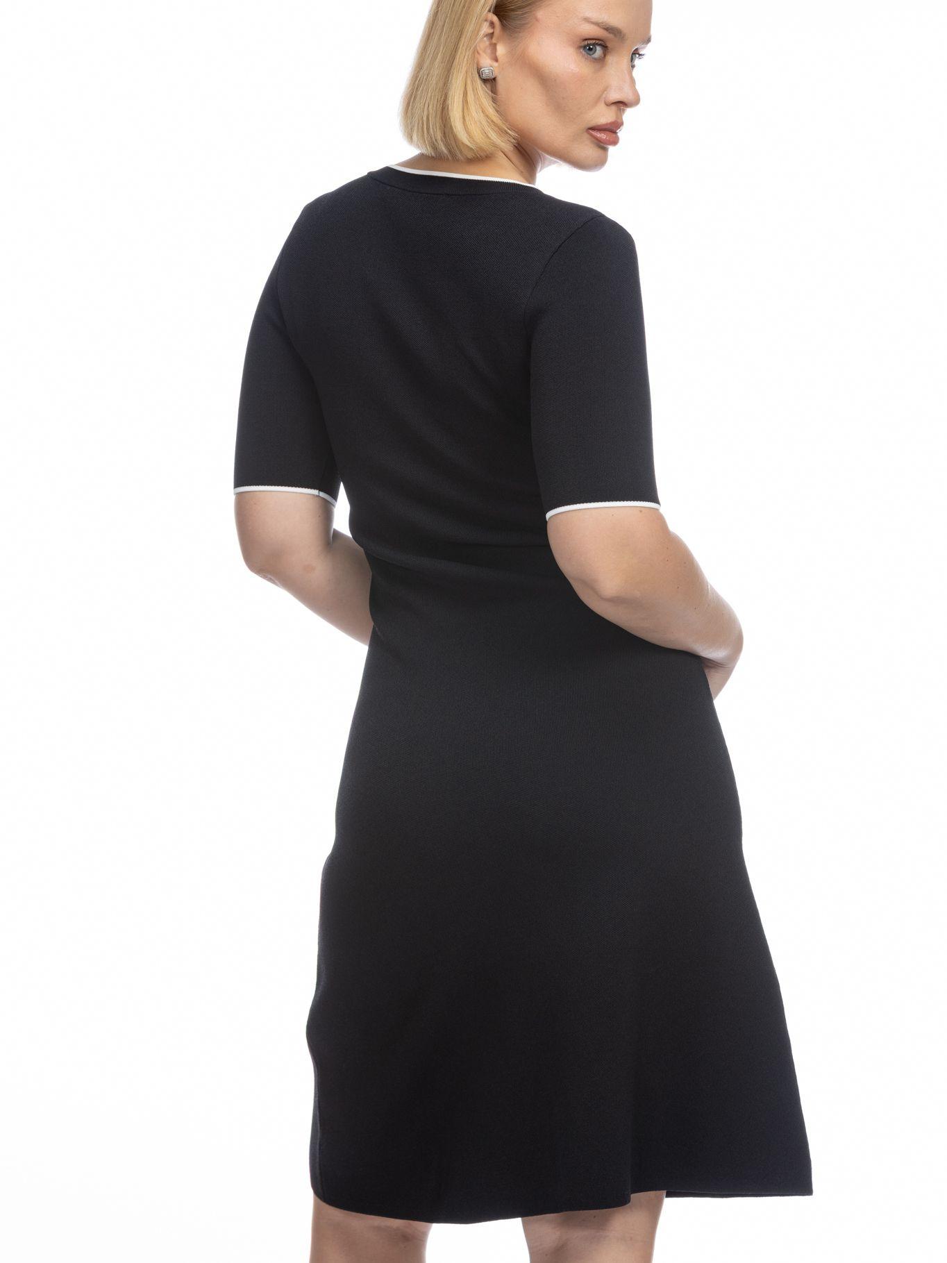 Vestido de punto de manga corta Negro Karl Lagerfeld-3