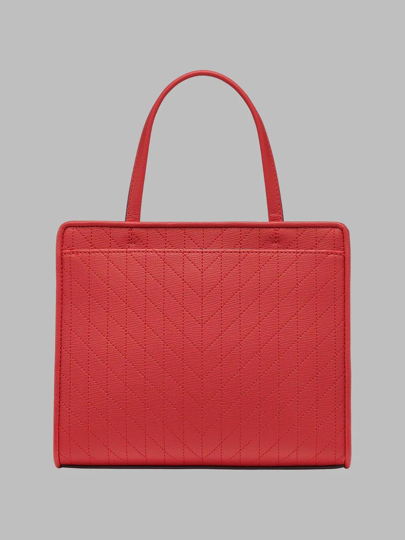 Cartera satchel con aplicaciones decorativas Rojo Karl-1