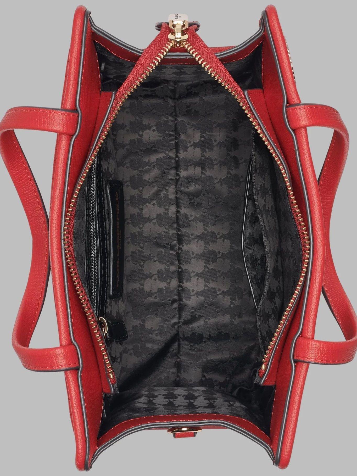 Cartera satchel con aplicaciones decorativas Rojo Karl-3