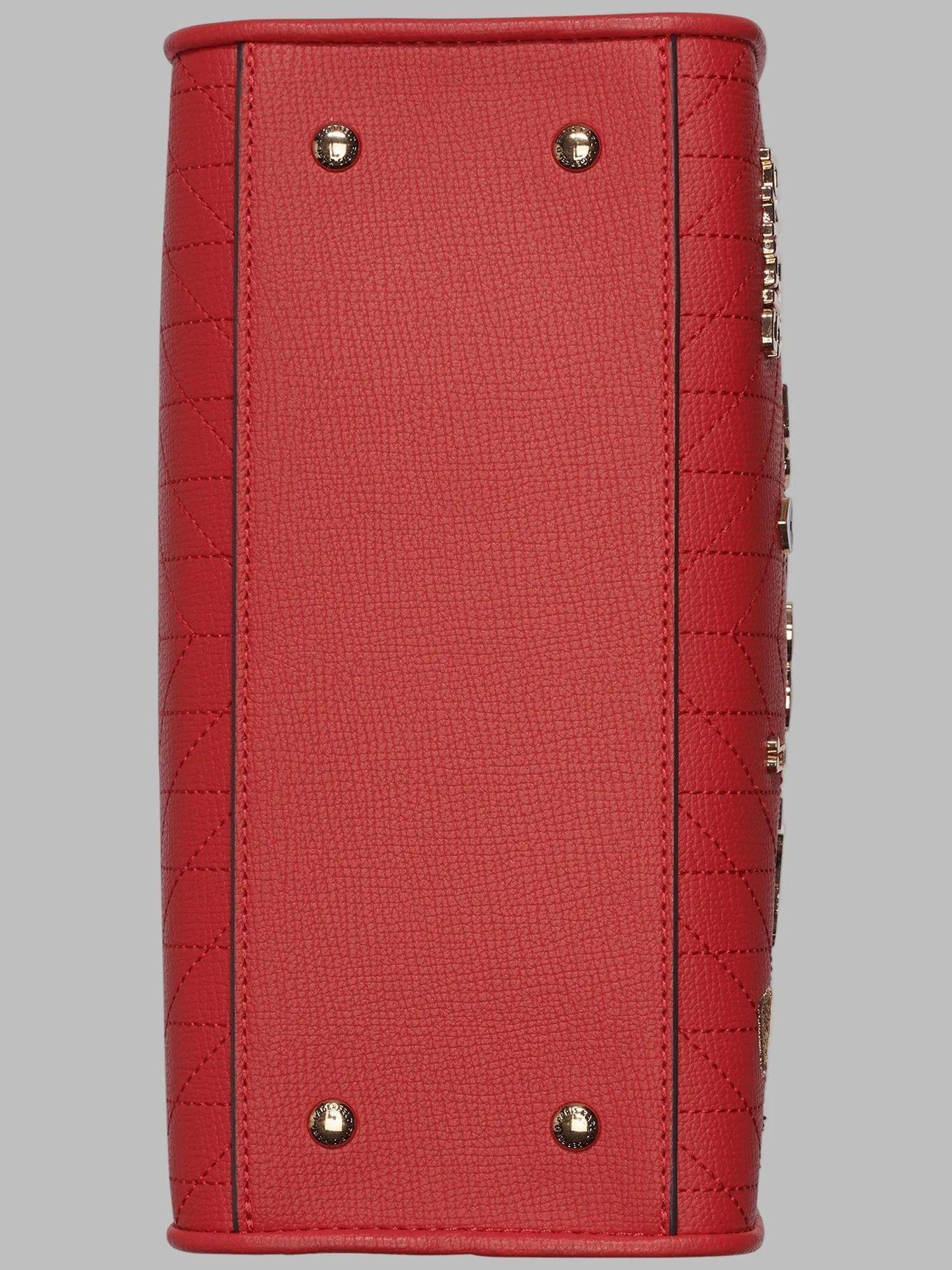 Cartera satchel con aplicaciones decorativas Rojo Karl-4