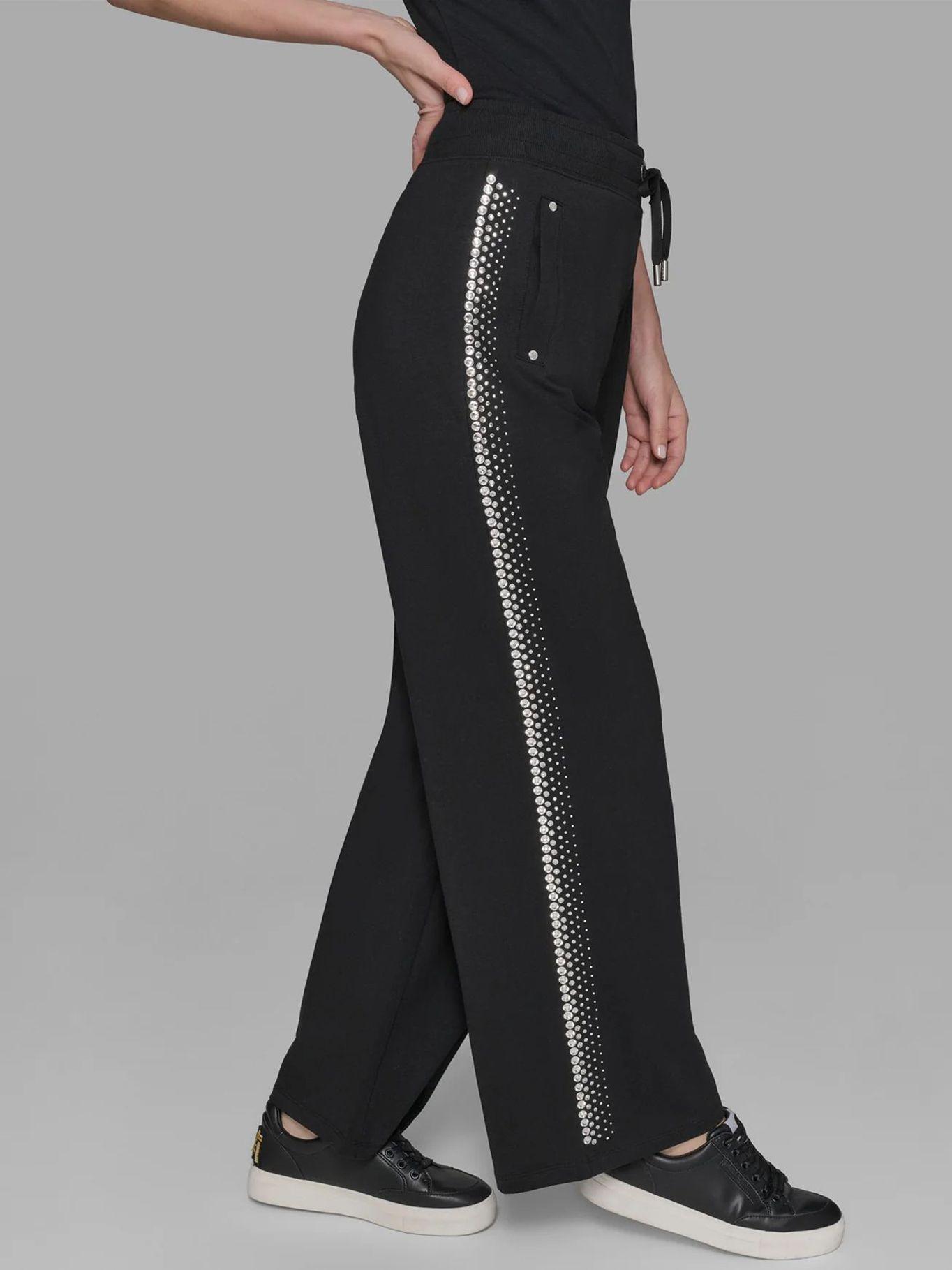 Pantalón trim rhinestone Negro Karl Lagerfeld-4