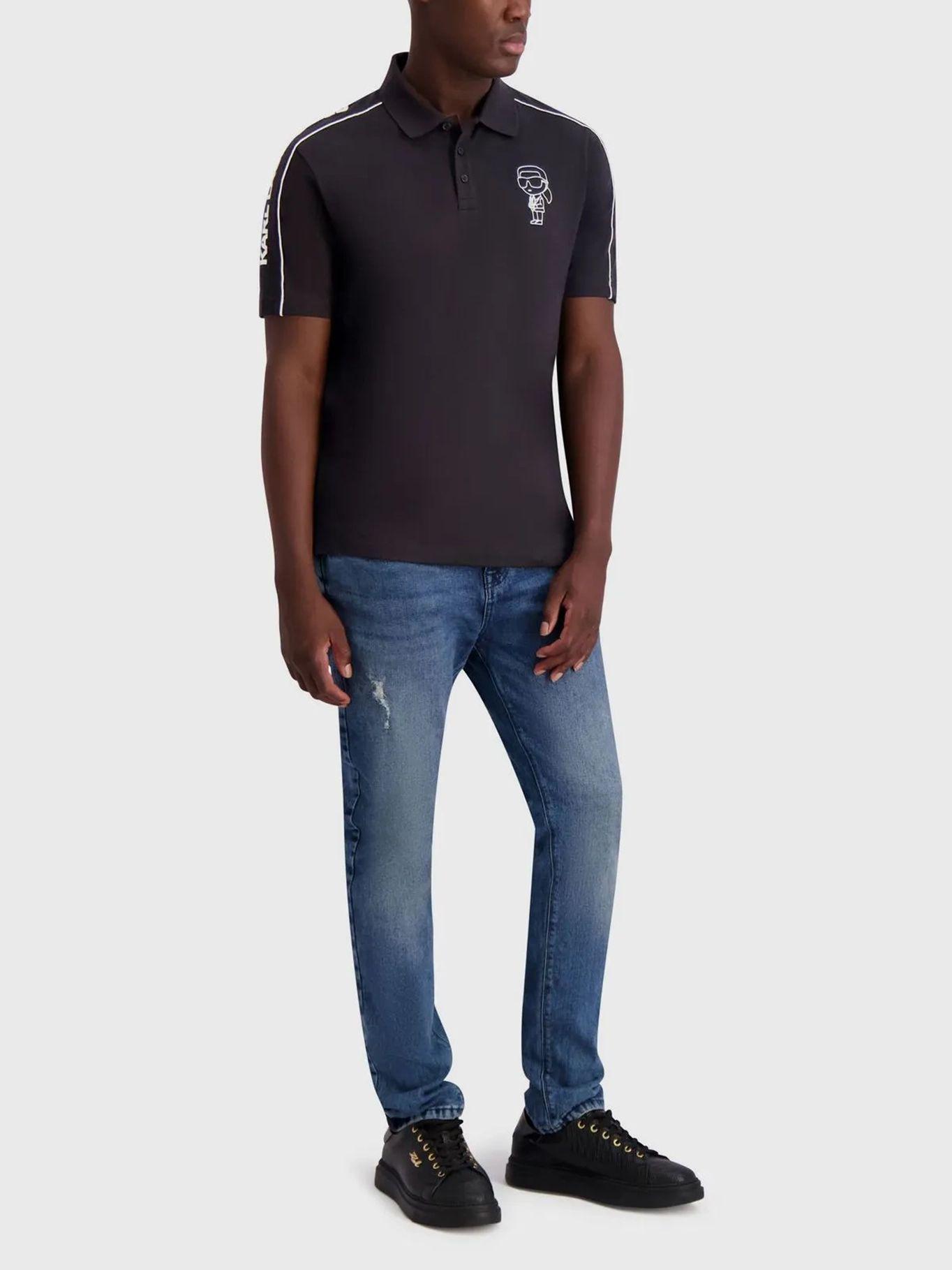 Polo de silueta de logo de KARL Negro Karl Lagerfeld-1