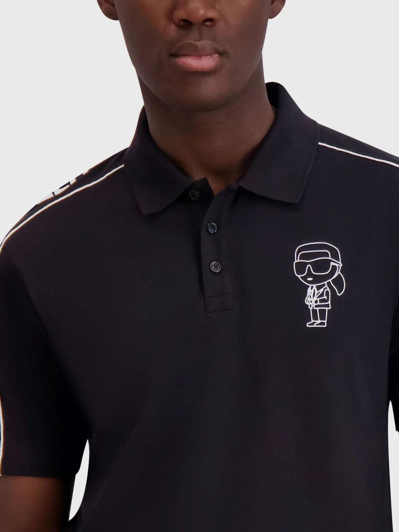 Polo de silueta de logo de KARL Negro Karl Lagerfeld-3